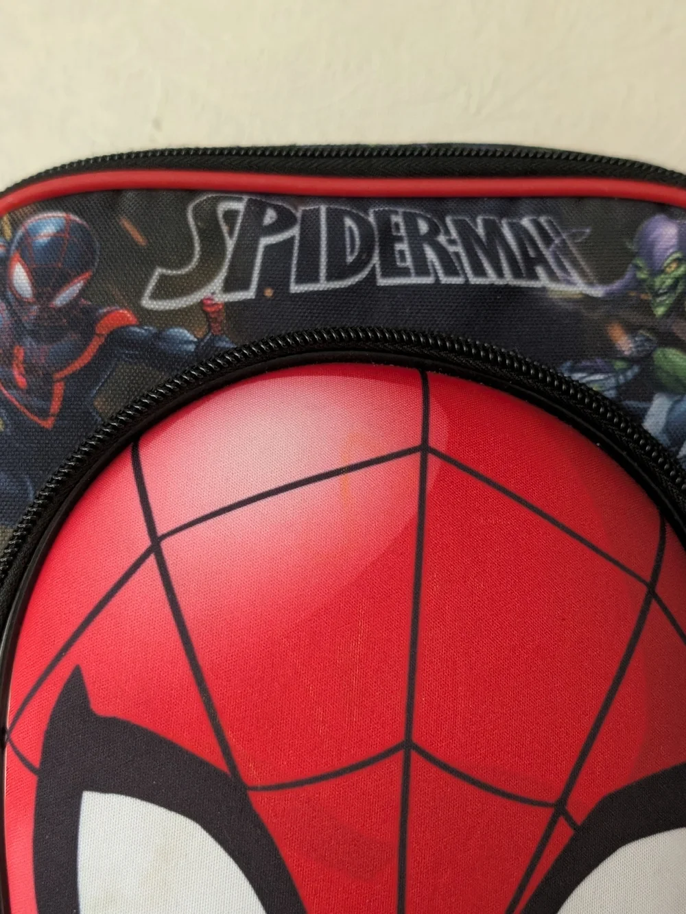 Spider-Man Insulated Kids Lunch Bag Black/Red Zip Handle 2 Comp Polyester